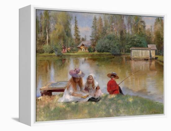 Children by the Lake-Konstantin Yegorovich Makovsky-Framed Premier Image Canvas