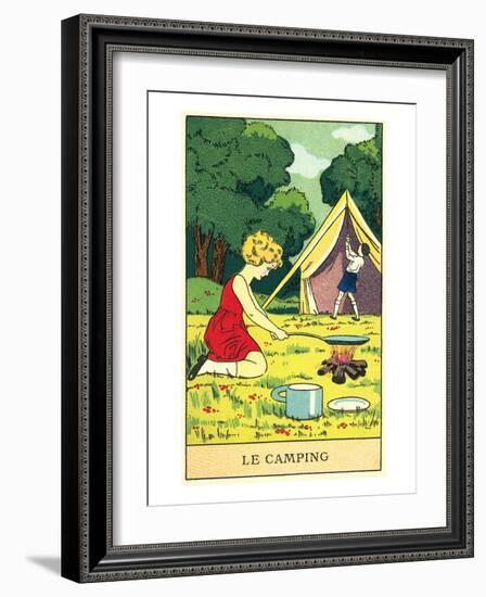 Children Camping-null-Framed Art Print