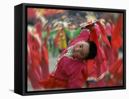 Children Celebrating Chinese New Year, Beijing, China-Keren Su-Framed Premier Image Canvas