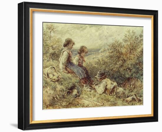 Children Collecting Eggs, 19Th Century-Myles Birket Foster-Framed Giclee Print