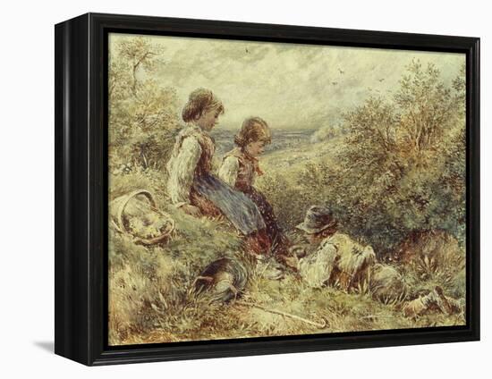 Children Collecting Eggs, 19Th Century-Myles Birket Foster-Framed Premier Image Canvas