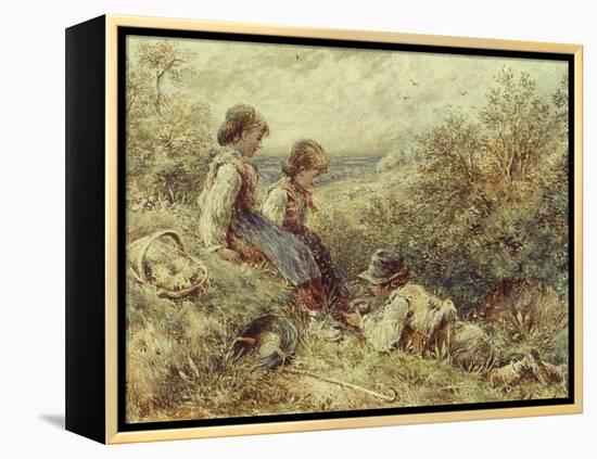 Children Collecting Eggs, 19Th Century-Myles Birket Foster-Framed Premier Image Canvas