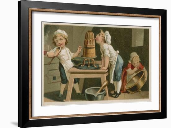 Children Cooking-null-Framed Premium Giclee Print