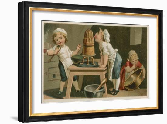 Children Cooking-null-Framed Premium Giclee Print