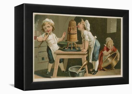 Children Cooking-null-Framed Premier Image Canvas