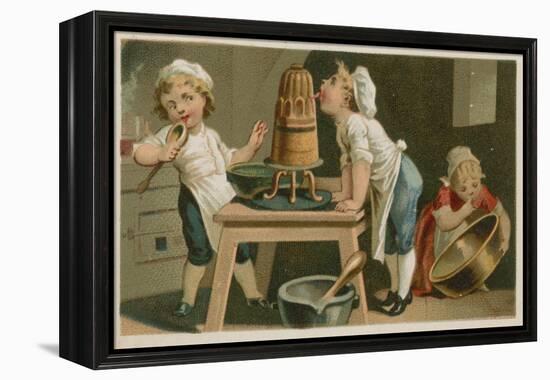 Children Cooking-null-Framed Premier Image Canvas