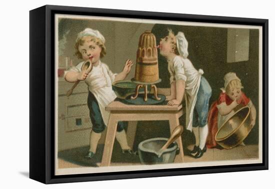 Children Cooking-null-Framed Premier Image Canvas