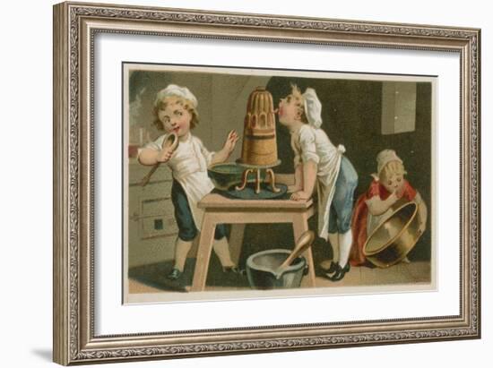 Children Cooking-null-Framed Giclee Print