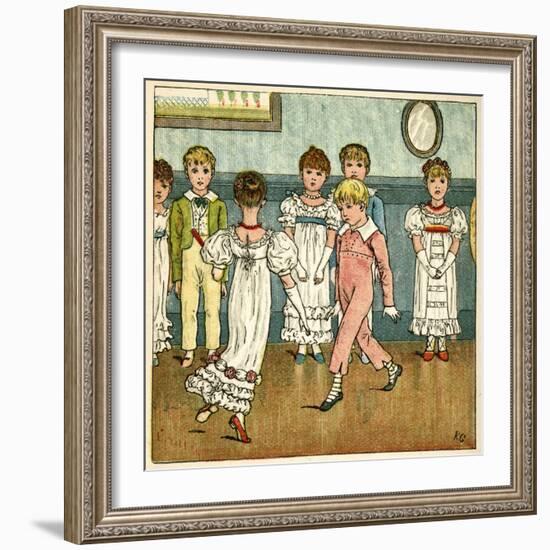 Children Dancing at a Party-Kate Greenaway-Framed Art Print