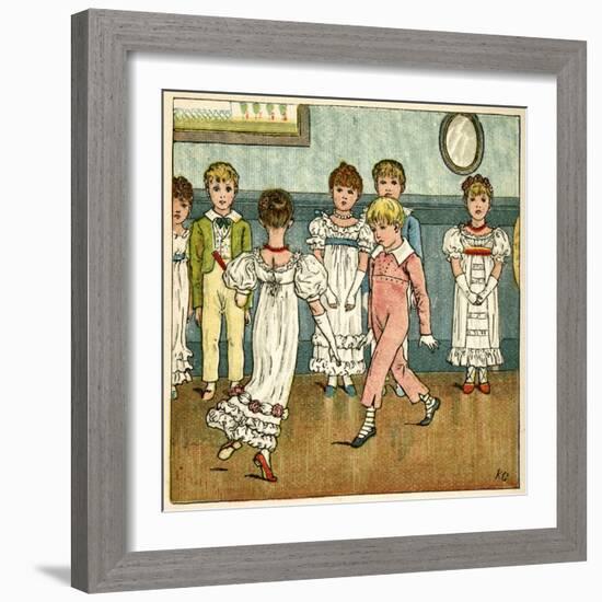 Children Dancing at a Party-Kate Greenaway-Framed Art Print