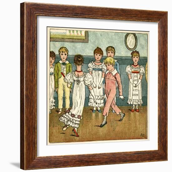 Children Dancing at a Party-Kate Greenaway-Framed Art Print