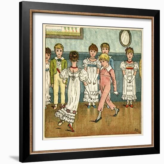 Children Dancing at a Party-Kate Greenaway-Framed Art Print