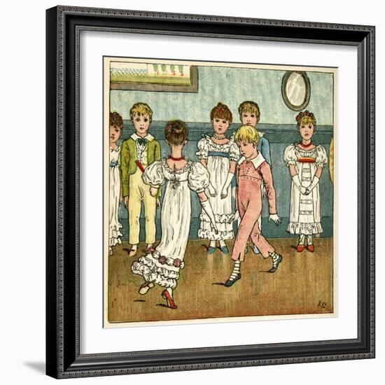 Children Dancing at a Party-Kate Greenaway-Framed Art Print