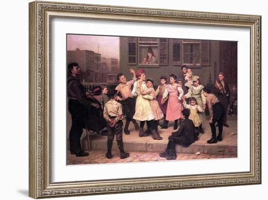 Children Dancing in the Street, 1894-John George Brown-Framed Giclee Print