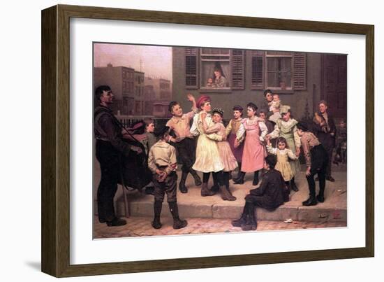 Children Dancing in the Street, 1894-John George Brown-Framed Giclee Print