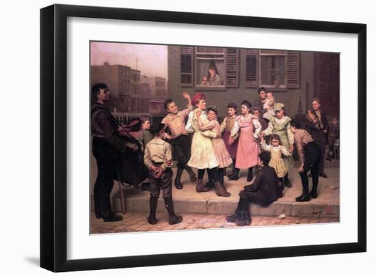 Children Dancing in the Street, 1894-John George Brown-Framed Giclee Print