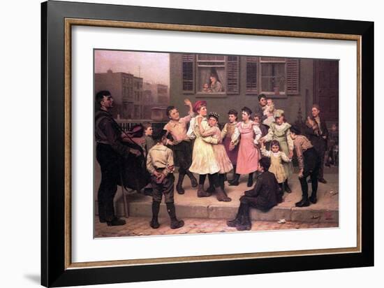Children Dancing in the Street, 1894-John George Brown-Framed Giclee Print