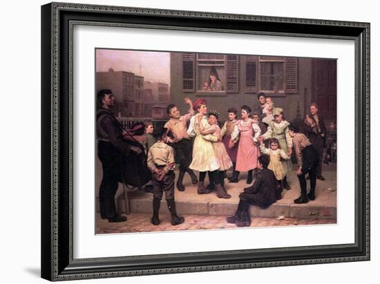 Children Dancing in the Street, 1894-John George Brown-Framed Giclee Print