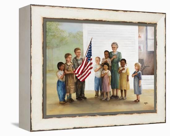 Children Doing Pledge of Allegiance-Dianne Dengel-Framed Premier Image Canvas