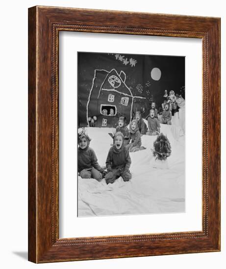 Children Dressed as Reindeer in Christmas Program at Elizabeth Morrow School-Nina Leen-Framed Photographic Print