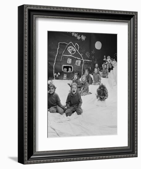 Children Dressed as Reindeer in Christmas Program at Elizabeth Morrow School-Nina Leen-Framed Photographic Print