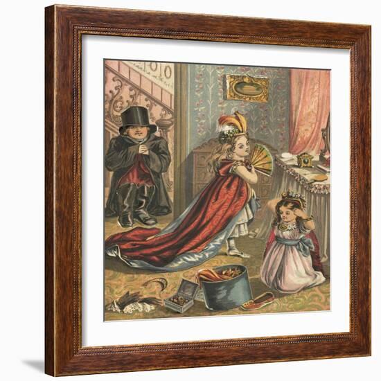 Children Dressing Up-English School-Framed Giclee Print