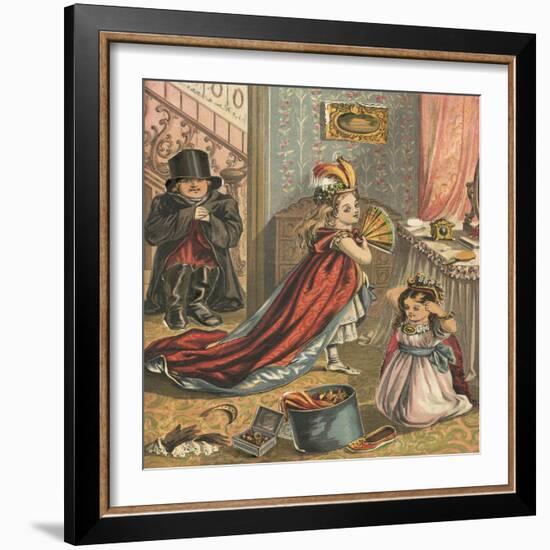 Children Dressing Up-English School-Framed Giclee Print