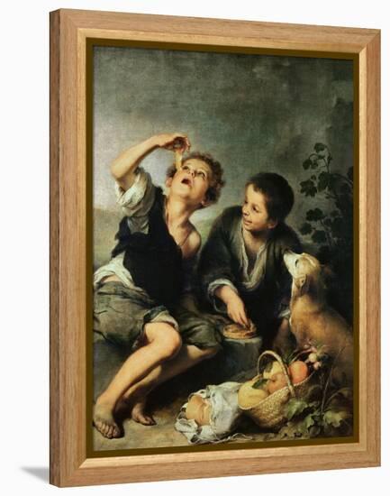 Children Eating a Pie, 1670-75-Bartolome Esteban Murillo-Framed Premier Image Canvas