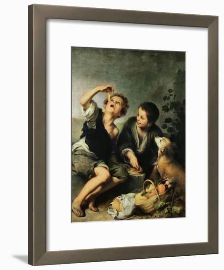 Children Eating a Pie, 1670-75-Bartolome Esteban Murillo-Framed Giclee Print