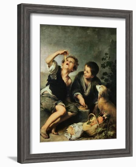 Children Eating a Pie, 1670-75-Bartolome Esteban Murillo-Framed Giclee Print