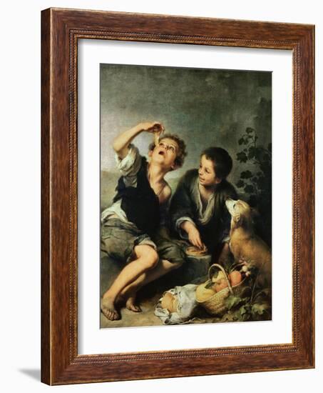 Children Eating a Pie, 1670-75-Bartolome Esteban Murillo-Framed Giclee Print