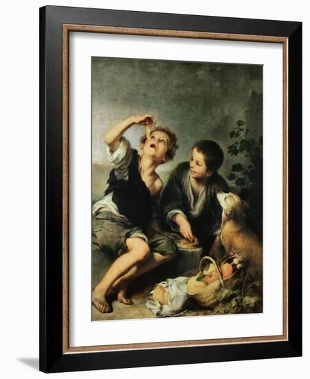 Children Eating a Pie, 1670-75-Bartolome Esteban Murillo-Framed Giclee Print