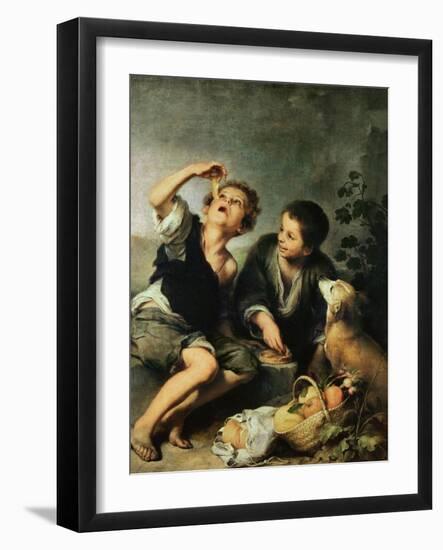 Children Eating a Pie, 1670-75-Bartolome Esteban Murillo-Framed Giclee Print