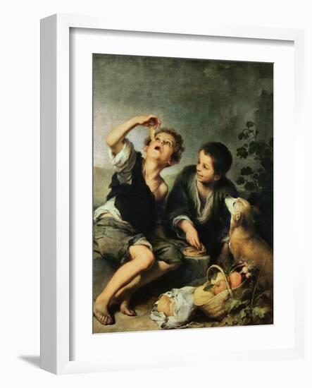 Children Eating a Pie, 1670-75-Bartolome Esteban Murillo-Framed Giclee Print