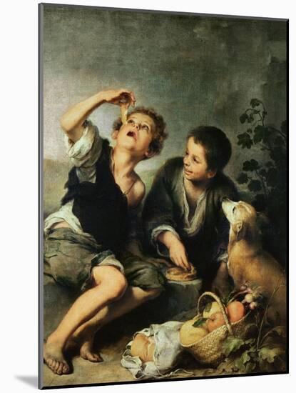 Children Eating a Pie, 1670-75-Bartolome Esteban Murillo-Mounted Giclee Print