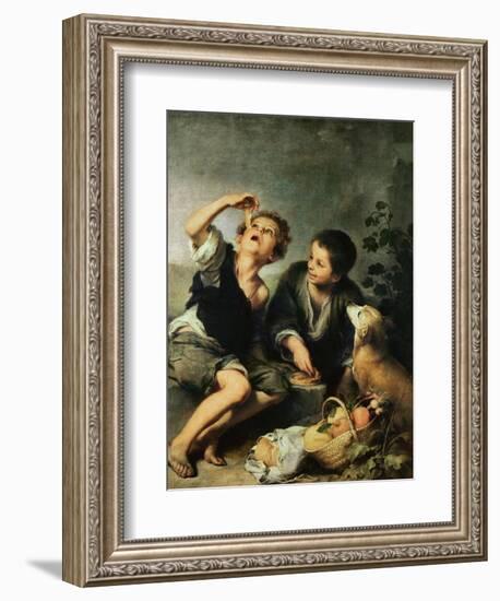 Children Eating a Pie, 1670-75-Bartolome Esteban Murillo-Framed Giclee Print