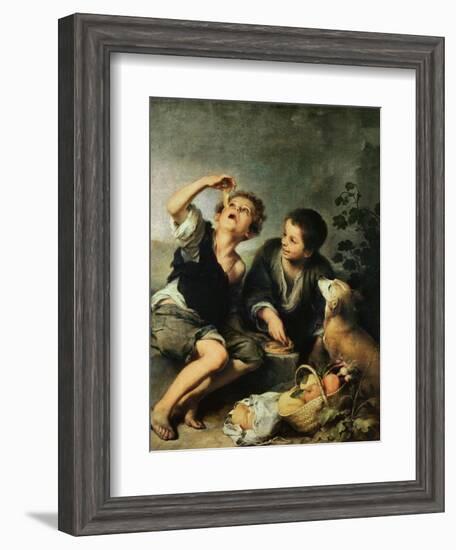 Children Eating a Pie, 1670-75-Bartolome Esteban Murillo-Framed Giclee Print