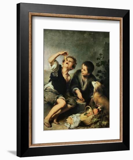 Children Eating a Pie, 1670-75-Bartolome Esteban Murillo-Framed Giclee Print