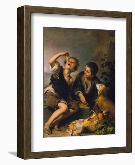 Children Eating a Pie, about 1670/75-Bartolomé Estéban Murillo-Framed Giclee Print