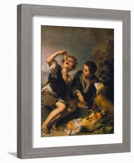 Children Eating a Pie, about 1670/75-Bartolomé Estéban Murillo-Framed Giclee Print