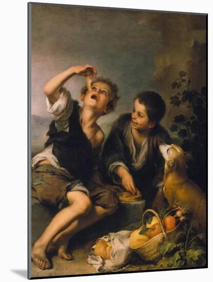 Children Eating a Pie, about 1670/75-Bartolomé Estéban Murillo-Mounted Giclee Print