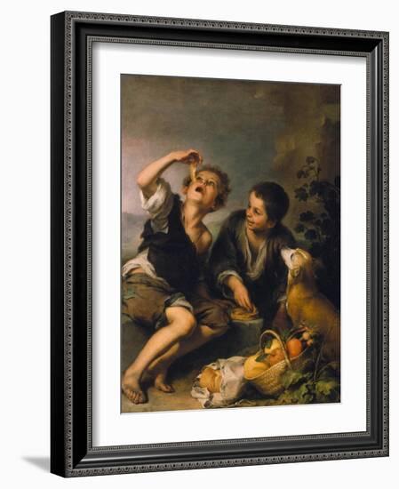 Children Eating a Pie, about 1670/75-Bartolomé Estéban Murillo-Framed Giclee Print