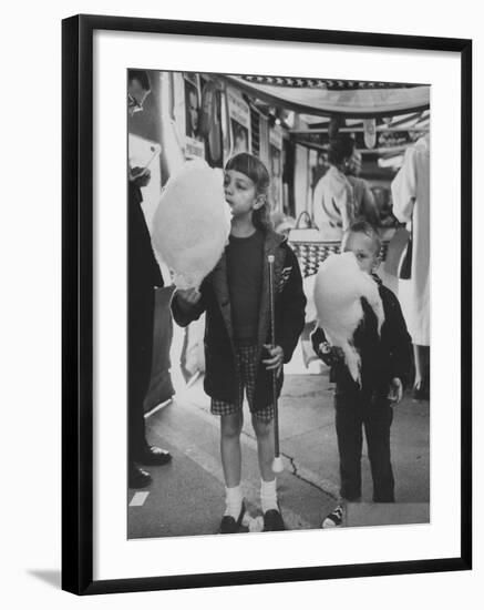 Children Eating Cotton Candy Given by a League of Women Voters-Ralph Crane-Framed Photographic Print