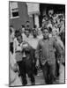 Children Emerging from School after First Day of Integrated Classes-null-Mounted Photographic Print