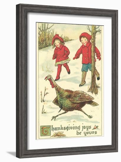 Children Encountering Turkey-null-Framed Art Print