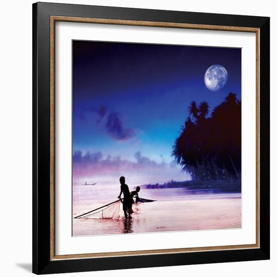 Children Fishing-Jurek Nems-Framed Giclee Print