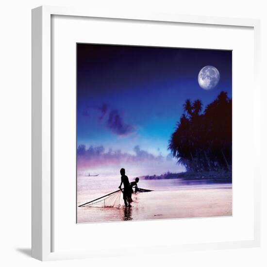 Children Fishing-Jurek Nems-Framed Premium Giclee Print