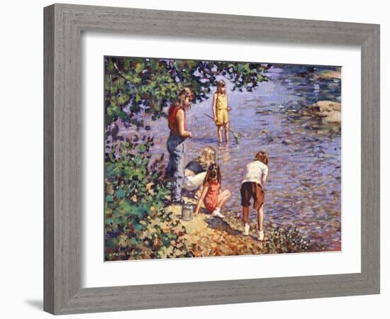 Children Fishing-Gustave Doré-Framed Giclee Print