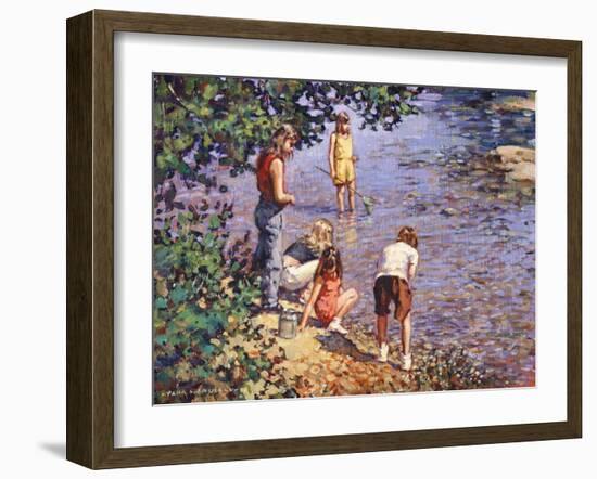 Children Fishing-Gustave Doré-Framed Giclee Print