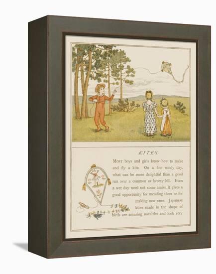 Children Flying a Kite-Kate Greenaway-Framed Stretched Canvas